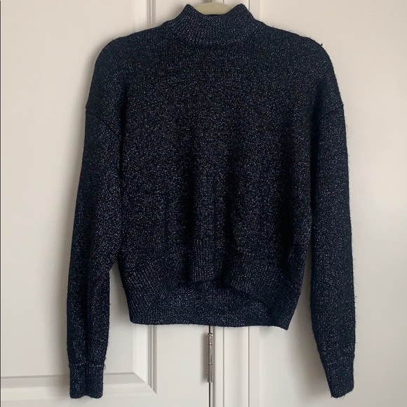 Zara Sweaters - Blue Sparkly Zara Knit Turtleneck Sweater